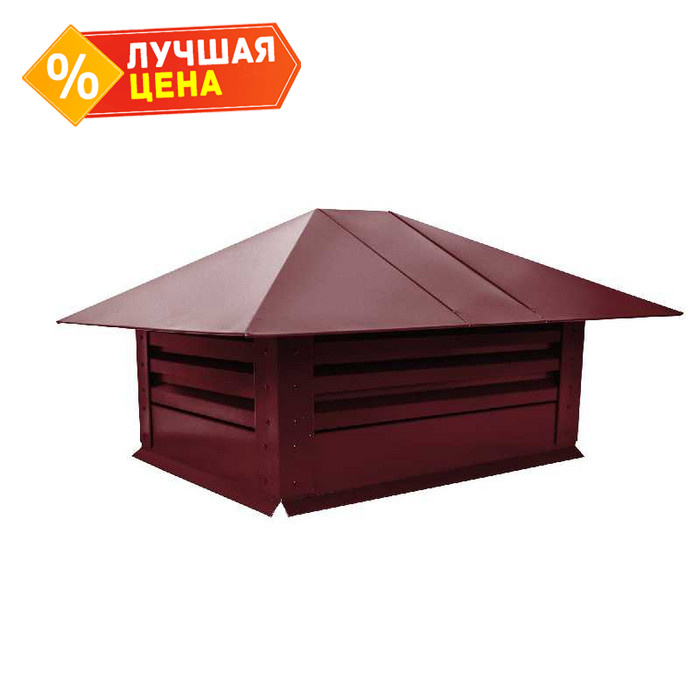 Дымник на трубу с жалюзи 520х390мм 0,45 Drap с пленкой RAL 3005