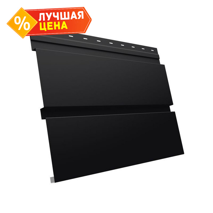 Софит металлический без перфорации 0,45 Grand Line Drap ST RAL9005 черный