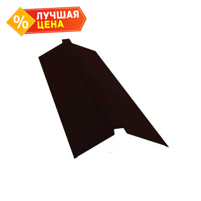 Планка конька плоского 150х40х150 0,5 Drap RR 32 темно-коричневый